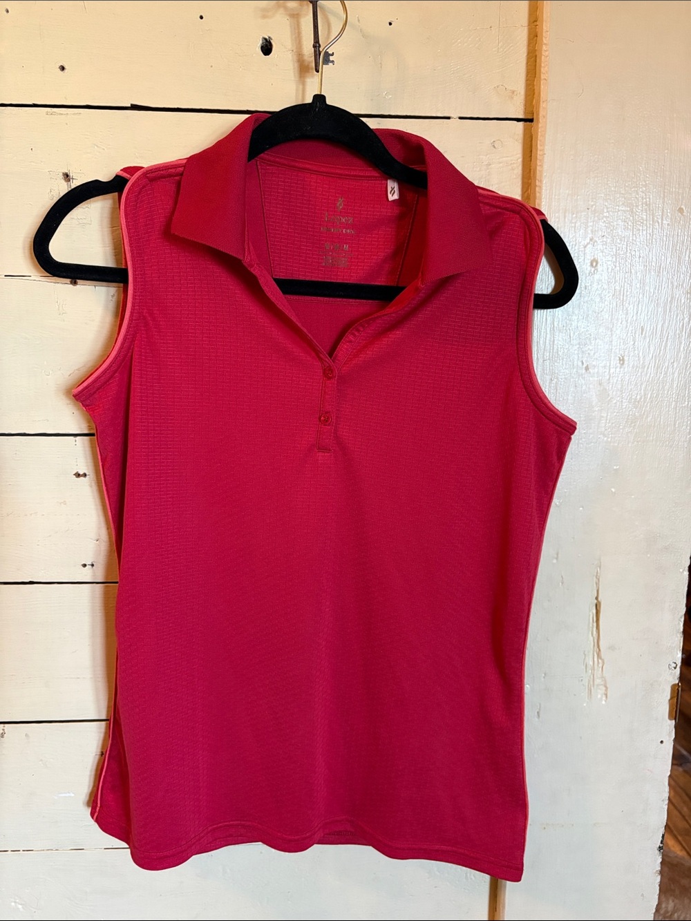 Women’s Sleeveless Polo Tank Top in Vibrant Pink